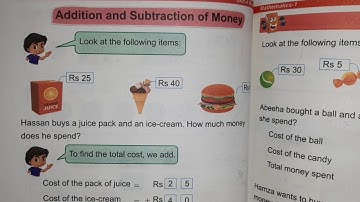 Class 1 Maths Book | Unit-4 Money | Addition & Subtraction Of Money