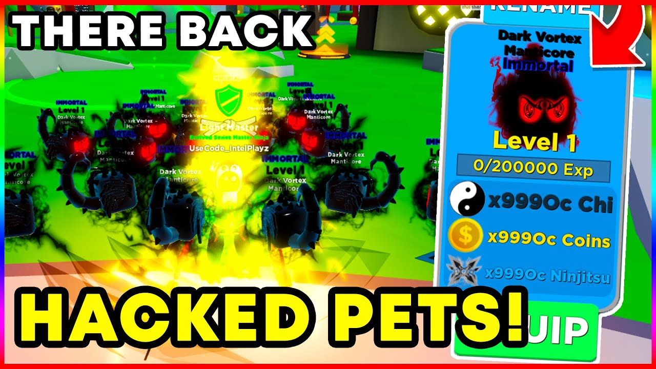 Hacked Pets Are Back Ninja Legends Youtube - roblox gods of elements hack