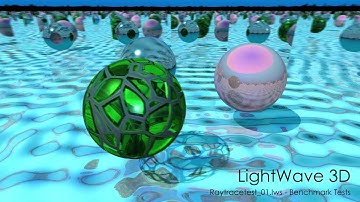 LightWave 3D: Raytrace test 01 scene rendered