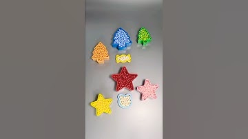 🌳🌟Oddly Satisfying sounds colorful tree stars beads falling ASMR:#reverse #asmr #satisfying