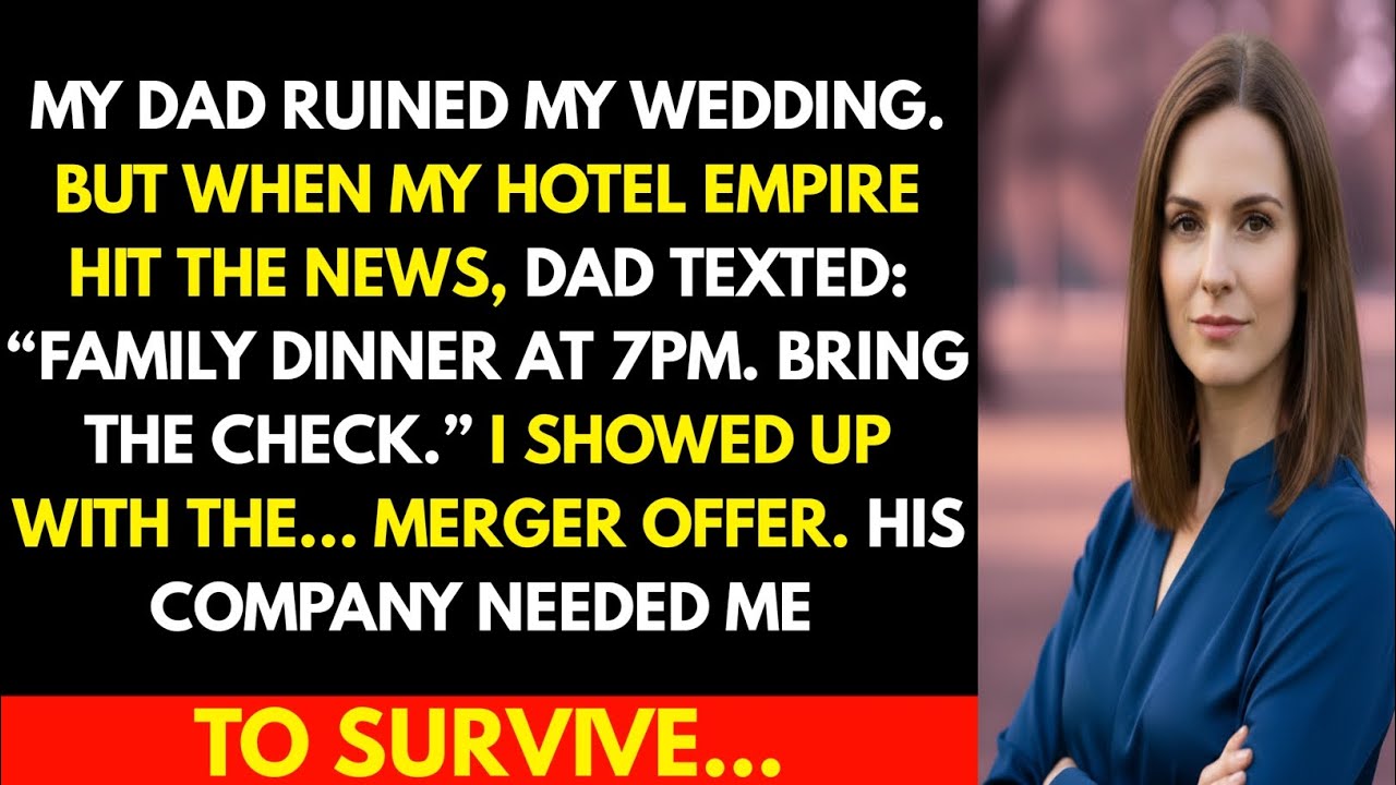 My Dad Humiliated Me At My Wedding— Then Texted “Family Dinner?”After My Hotel Empire Made Headlines