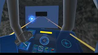 VR space game testing UI