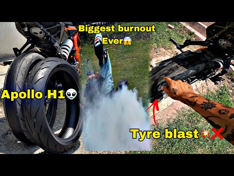 Biggest Burnout Ever😱/ tyre blast💥❌|||Install ApolloH1/ 150/70section….