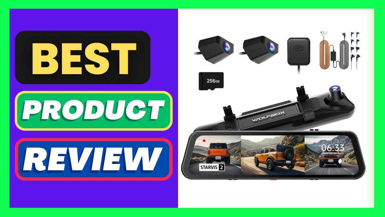 WOLFBOX G900 Tripro Bumper Version 3 Channel 4K Rear View Mirror