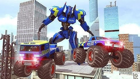 US Police Monster Truck Transform Robot War Ep-2 | City Rescue Monster Truck Robot Android GamePlay