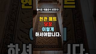 현관 매트 당장 이렇게 하셔야합니다. 들어온 재물운 지키는 방법 #풍수 #현관풍수 #재물운 #금전운