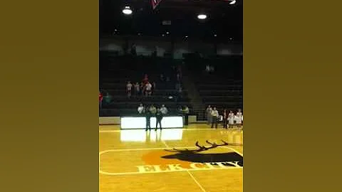 Katie Hutson singing the National Anthem