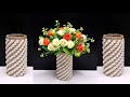 How to make Luxury Flower Vase from Waste Materials | Paper Roll | Vas Bunga Mewah dari Barang Bekas