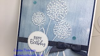 LIVE inky play with Dandelion Embossing Folder #stampinup