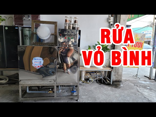 Máy rửa vỏ bình nước 20l có kèm hộc tráng