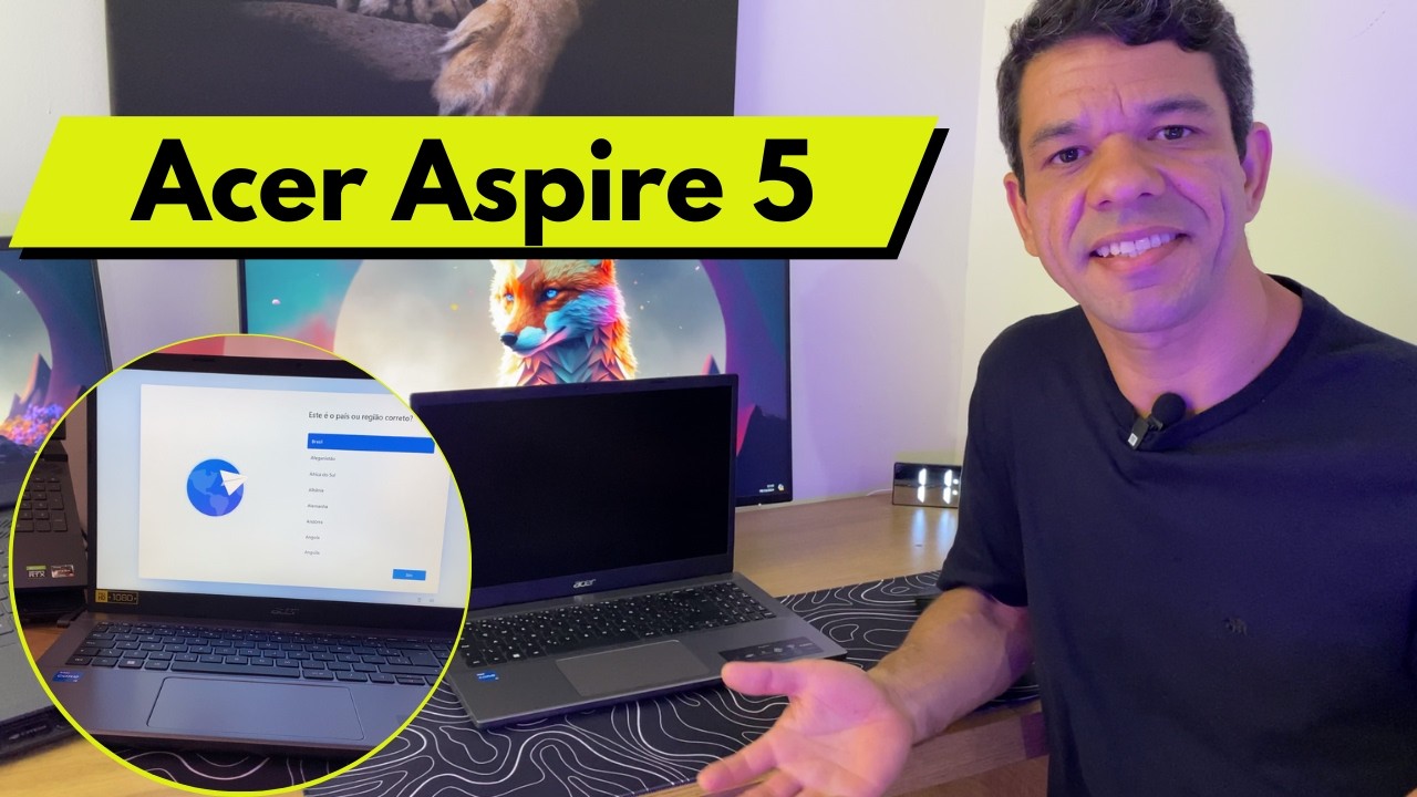 Setting up the Acer Aspire 5 Laptop • First-time power on