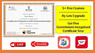 Free Skill India Online Certificate Courses by LetsUpgrade | 5 Free Courses by NSDC and Skill India