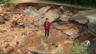 Heavy rain collapses road in West Tennessee