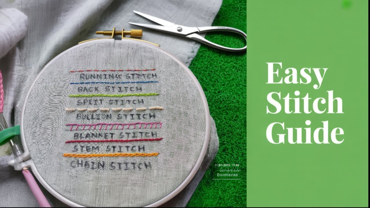 Basic Hand Embroidery Stitches for Beginners - YouTube