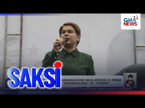 VP Sara calls for Pres. Marcos resignation -- "Sinungaling ka, abusado ka" | Saksi