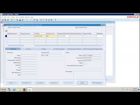 Oracle R12 Financials Training | Accounts Payable: Invoice Creation