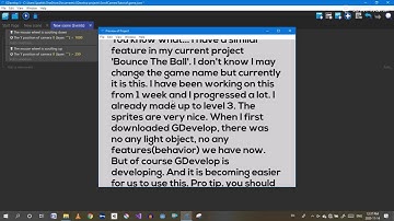 How to scroll using mouse wheel. How to make a scrolling background in GDevelop.