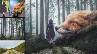 Surreal Sleeping Fox Photo Manipulation Photoshop Tutorial