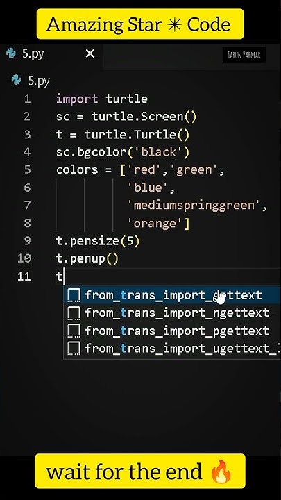 Star Code In Python Turtle | Code With Python Turtle - YouTube