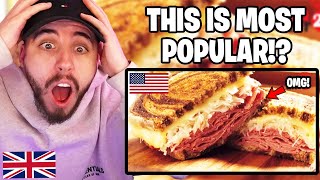 Celebrity Brit Reacts to 10 Most Popular American Foods! Net Worth