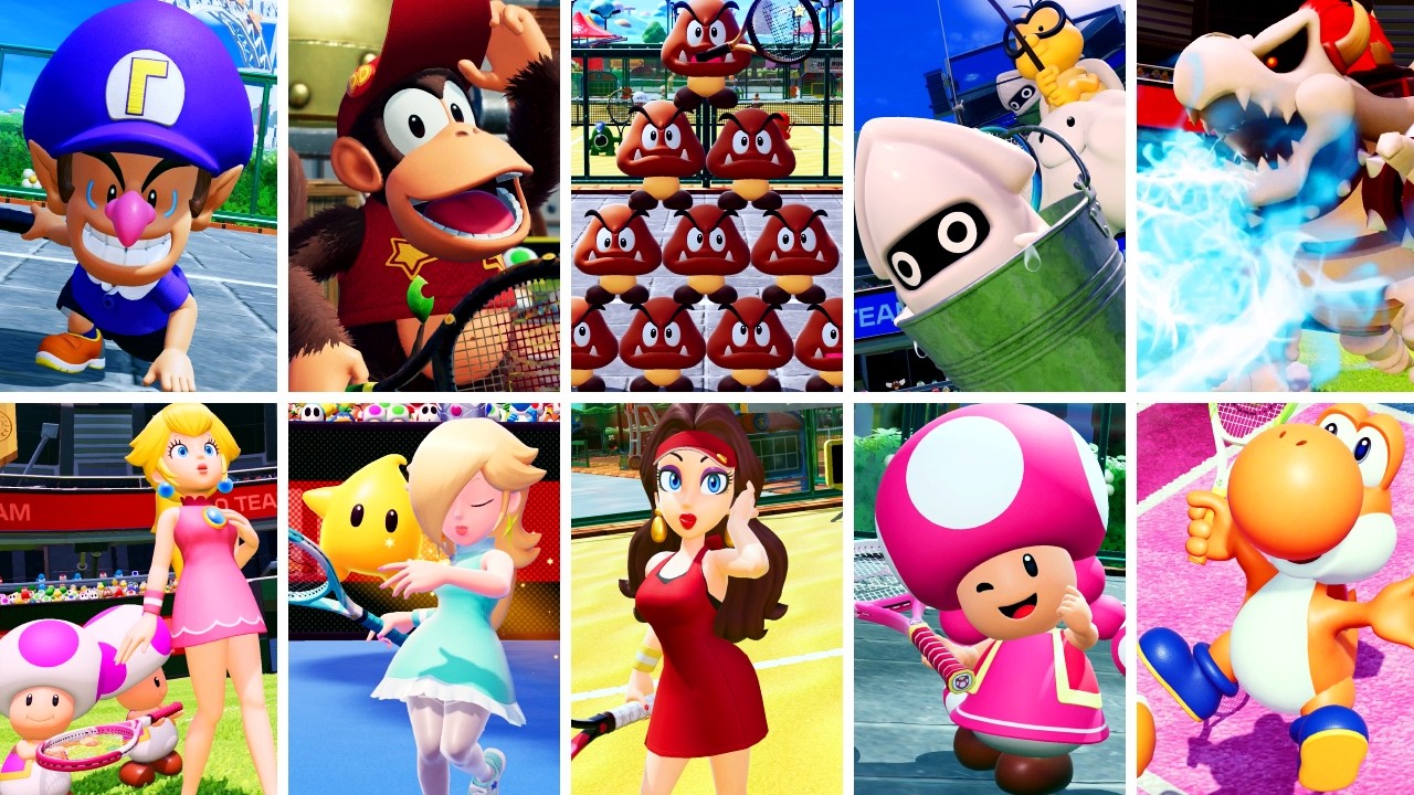 Mario Tennis Fever – All 38 Character Intros & Entrance Animations