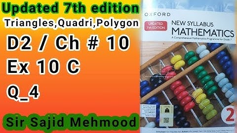 D2 math solution|Ch 10|Ex 10C|Q_4|New Updated 7th Edition|New Oxford Mathematics 2|Sir Sajid Mehmood