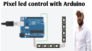 #13 Pixel Led Control With Arduino at TinkerCad Simulation in Hindi || Text Coding