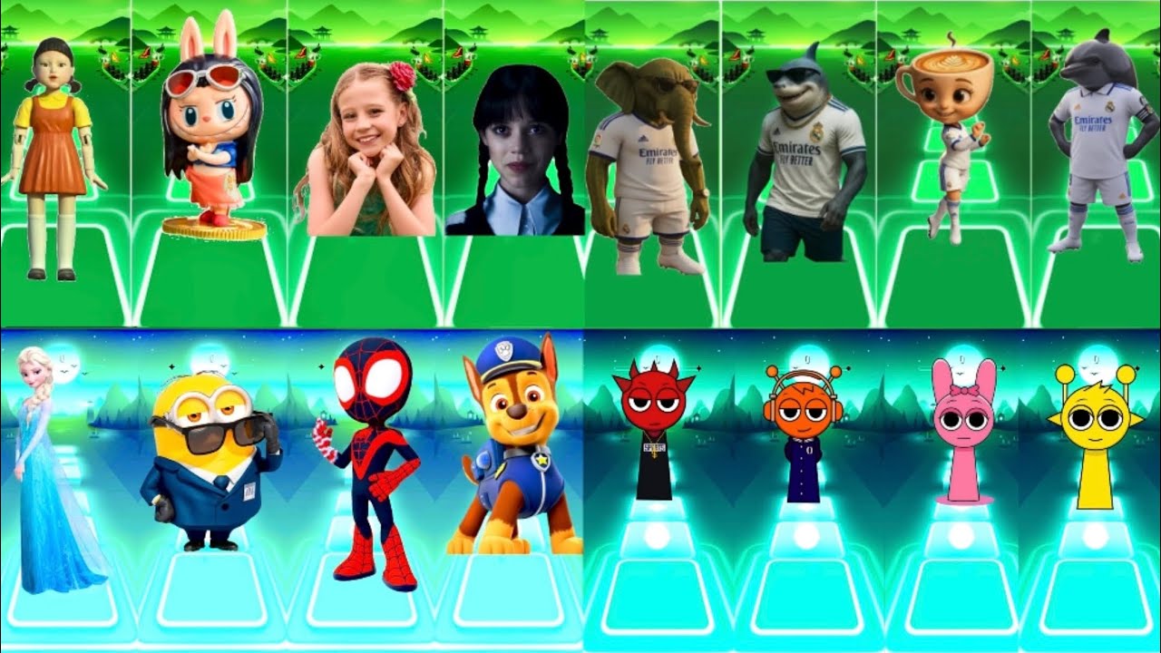 I Combined 16 Viral Characters into ONE Tiles Hop Video 💥 (INSANE!)