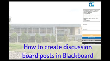 How to create discussion board posts in Blackboard