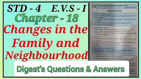 Std. 4 Evs. 1 Chapter 18 Changes in the Family and Neighborhood Digest