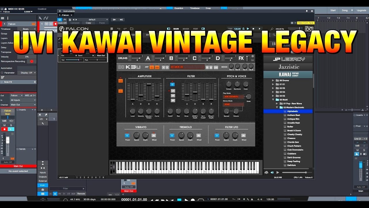 KAWAI VINTAGE LEGACY от UVI — 1 драм-машина и 4 синтезатора — БОЛЬШОЙ звуковой тест для ПК и Mac