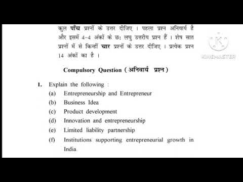 M.com old Question paper Entrepreneurship Development