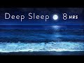 8 hours ocean waves at night for deep sleep  relaxing tropical beach at night for sleeping