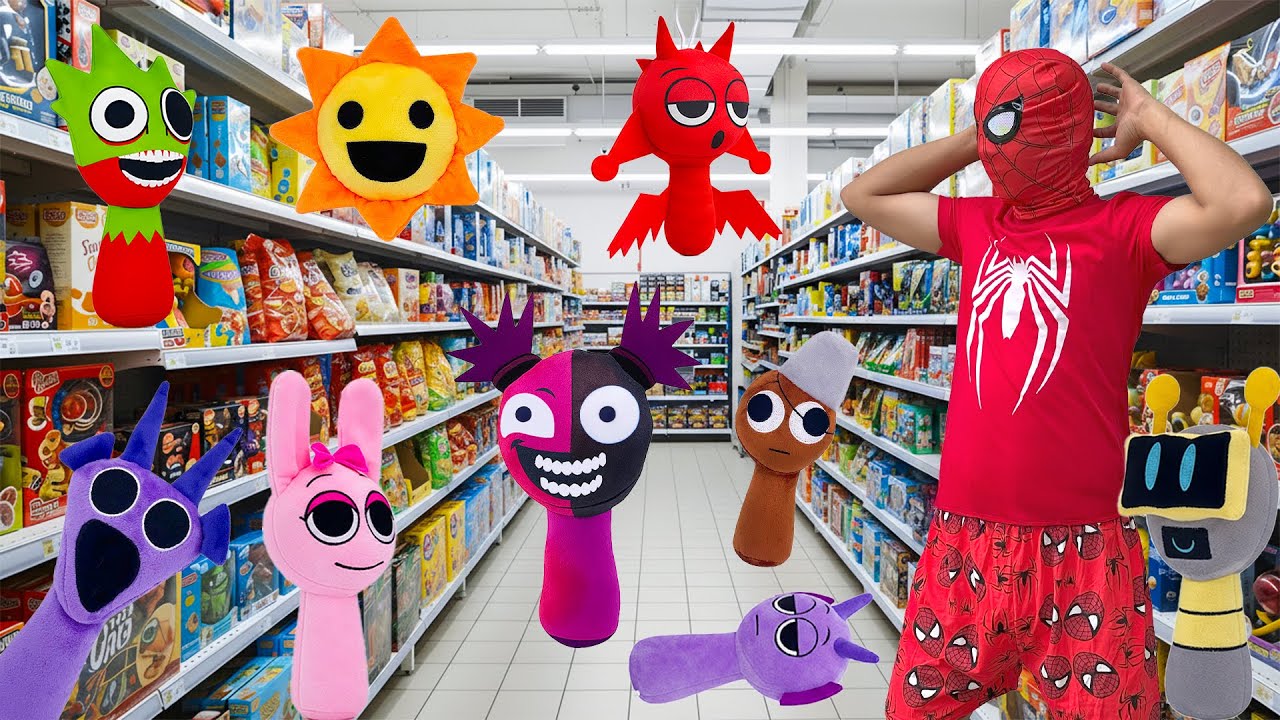 Shopping Shock! Spiderman Catches Sprunki Hiding Between Store Shelves!