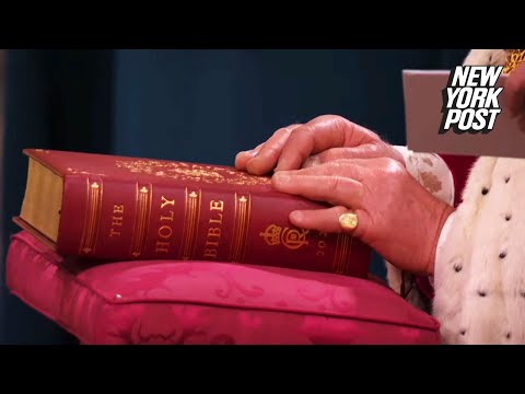 King Charles III takes coronation oath with ‘sausage fingers’ on the Bible | New York Post