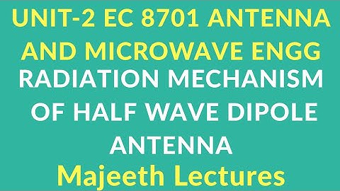 EC8701 Antenna and Microwave Engineering Radiation mechanism of Half wave dipole antenna