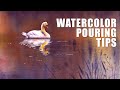 5 TIPS TO IMPROVE YOUR WATERCOLOR POURING TECHNIQUE 🎨 Swan Painting Demo Using Paint Pouring