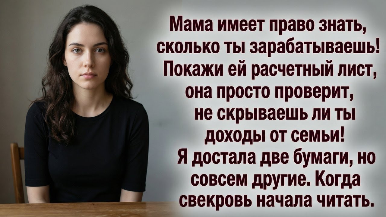Мама имеет право знать, сколько ты зарабатываешь! Покажи ей расчетный лист. Рассказы из жизни.