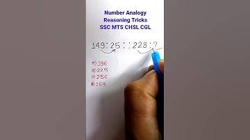 Analogy | Number Analogy | Reasoning Classes for SSC CGL GD Exam| Missing Number| #shorts