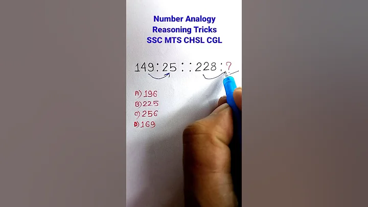 Analogy | Number Analogy | Reasoning Classes for SSC CGL GD Exam| Missing Number| #shorts