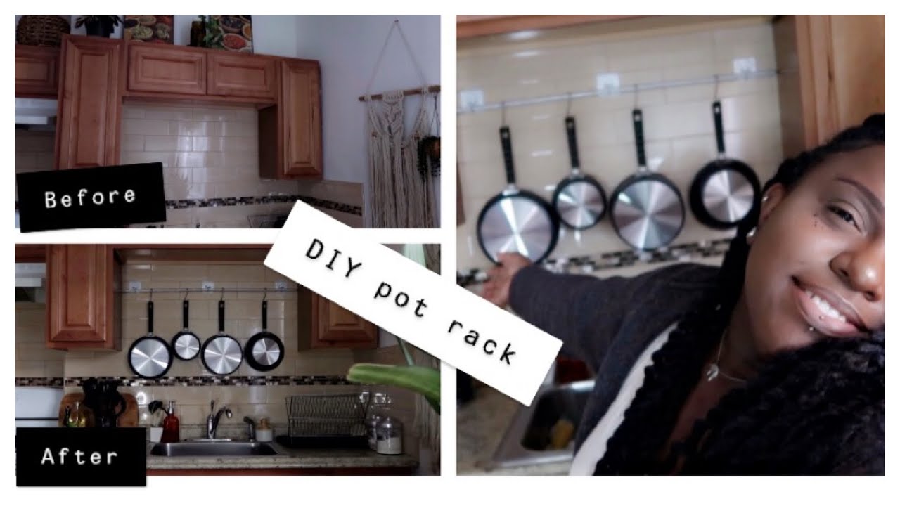 How to DIY A Stunning European Cottage Pot Rack - Open Doors Open