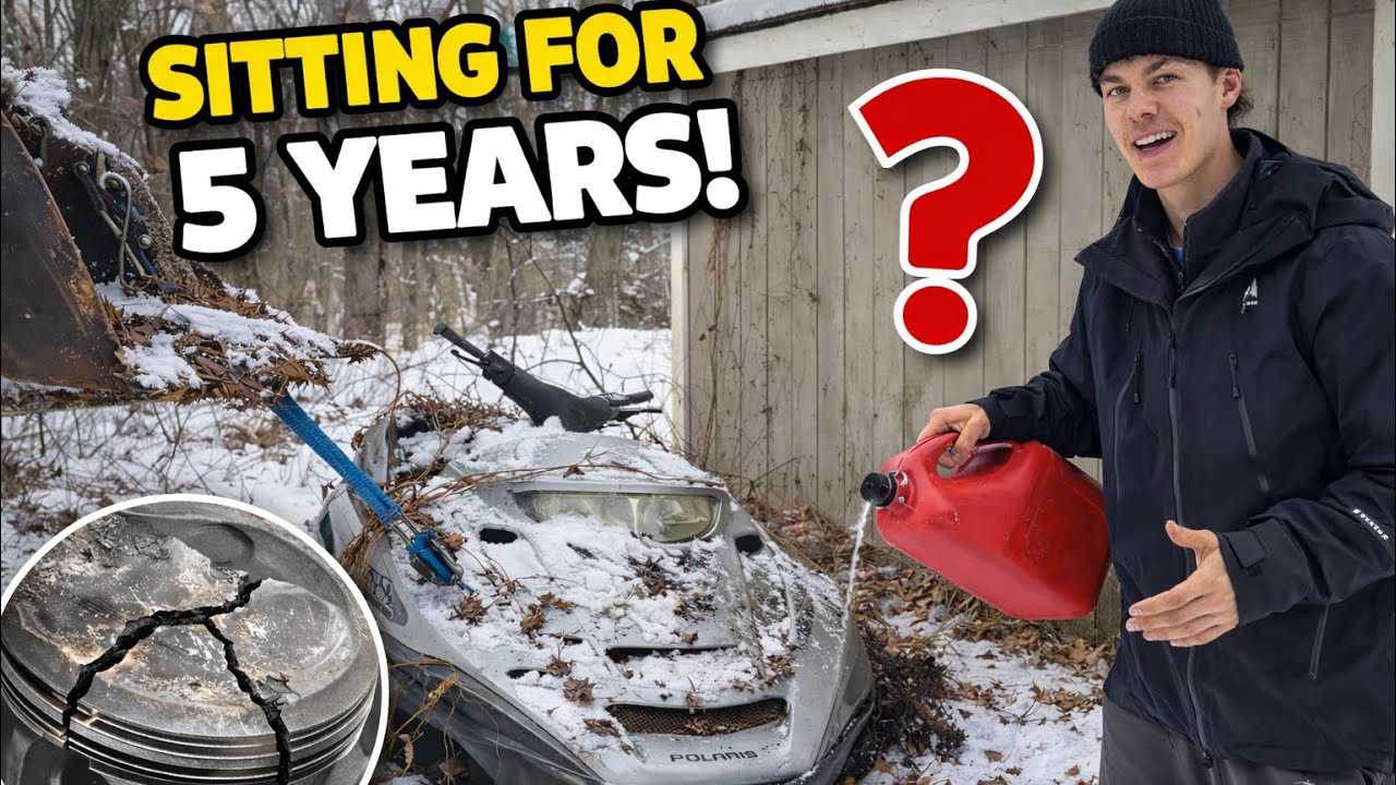 Этот снегоход был брошен на произвол судьбы… Мы попытались его завести (плохая идея!).