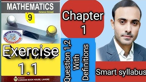 9th Class Math | Chapter 1 Exercise 1.1 Q1 & Q2 | Full Definition | Smart Syllabus 2025 New Book