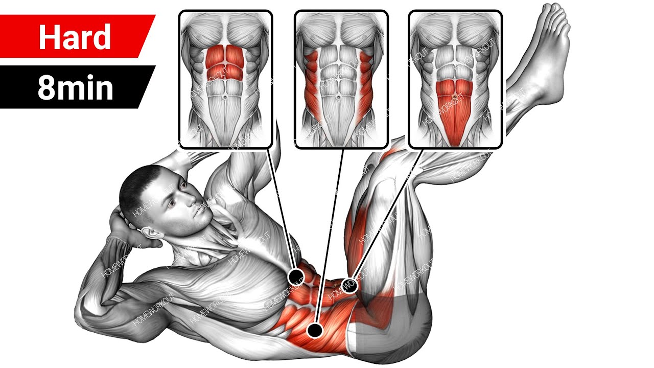 Короткая, но эффективная тренировка для пресса ➜ Очень сильная нагрузка на мышцы пресса.
