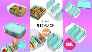 🔥PackIt Mod Lunch Bento Food Storage 🛒 Container Crystal Clear with Leak-resistant Dividers and Lid