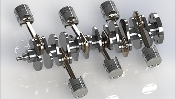 DOHC Boxer Six / B6 four stroke diesel engine basic parts assembly tutorial by Solidworks