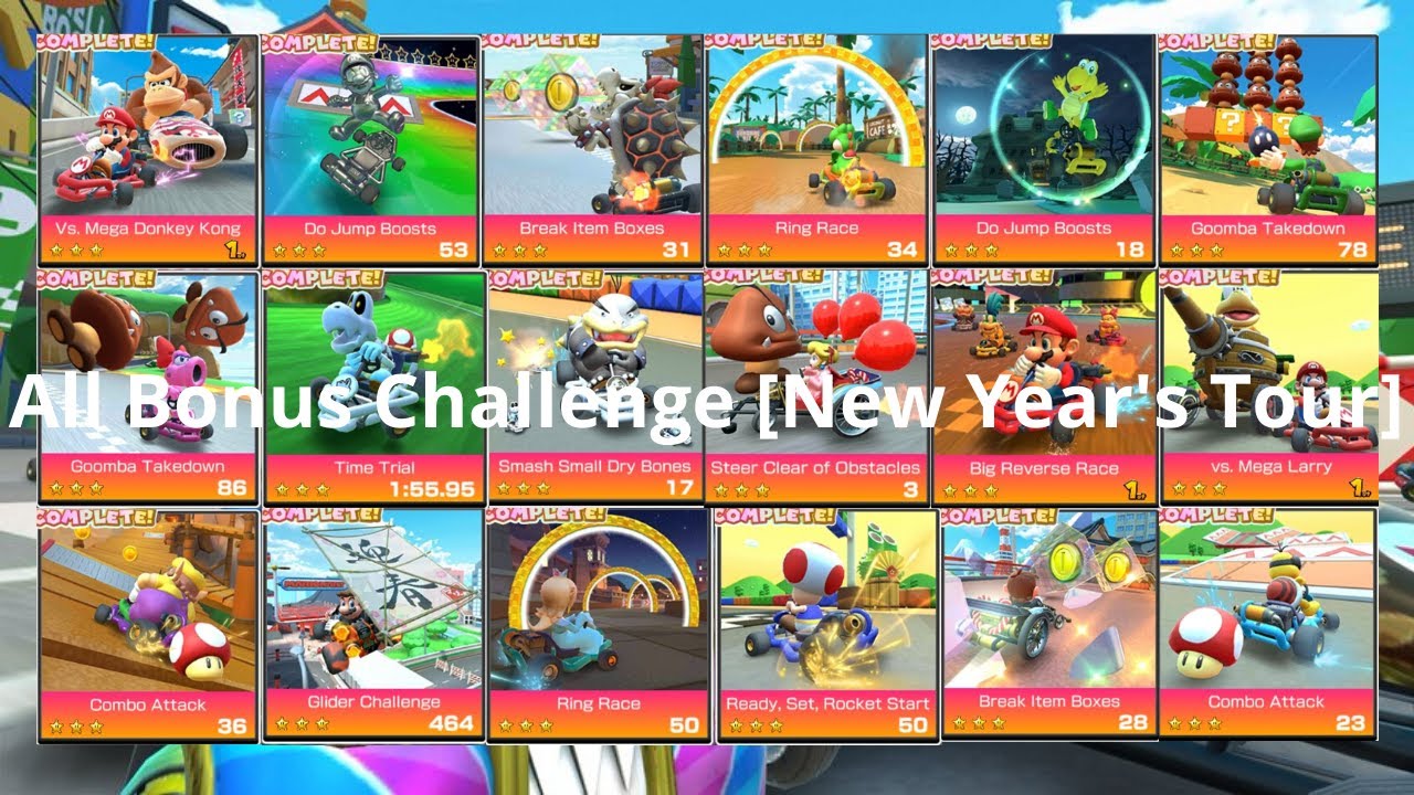 Mario Kart Tour All Bonus Challenge [New Year's Tour] YouTube