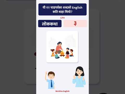 यी १२ चाडपर्वका शब्दको English कति थाहा थियो?