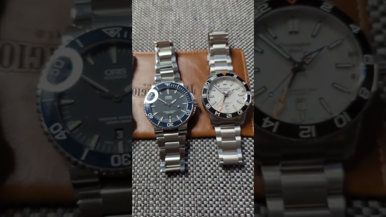Hamilton Khaki Navy scuba, Oris Aquis, and Christopher Ward C60 Gmt.
