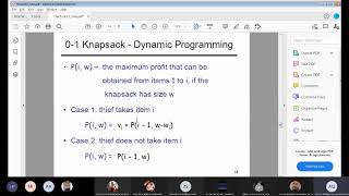 Algorithms Lecture 22: 0-1 Knapsack Problem Net Worth